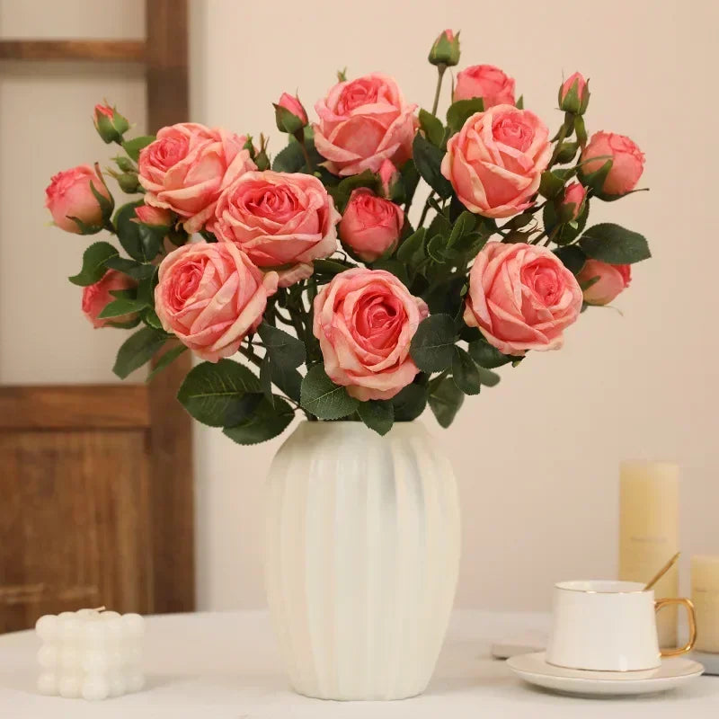 Artificial silk roses for indoor and outdoor decoration - vue 3 sur 10