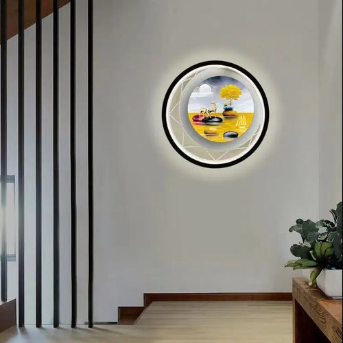 Modern round LED wall light - vue 7 sur 16