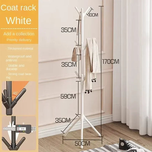 clothes and hat rack vertical branch-shaped support