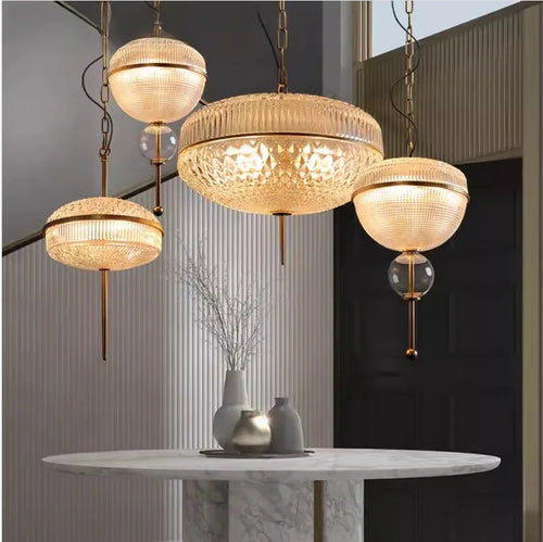 Creative champagne glass and gold metal pendant light 3000k - vue 2 sur 10