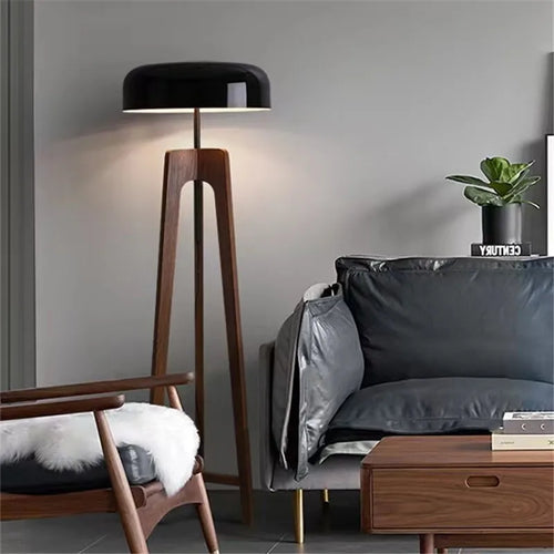 Wood floor lamp with plug adapter for home, hotel or shop - vue 2 sur 10