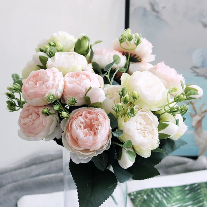 Small artificial flower bouquet for spring decoration and weddings