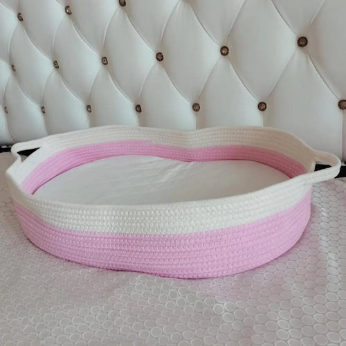 baby sleeping basket in light and soft cotton - vue 5 sur 9
