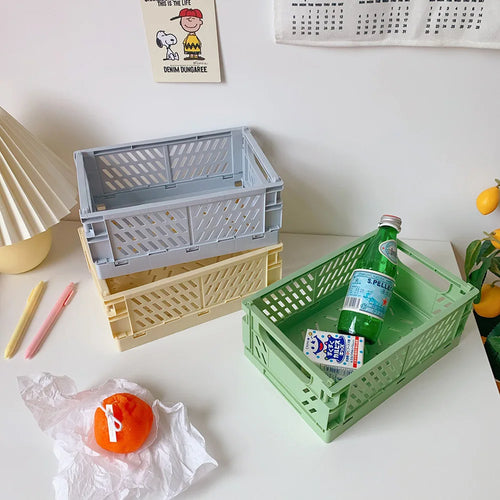 stackable foldable basket for storing makeup, jewelry, toys - vue 5 sur 19