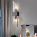 applique murale moderne double tête en cristal doré led