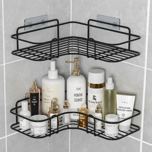 wall-mounted storage shelf for cosmetics and shampoo - vue 2 sur 10
