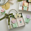 handmade scented tulip candle for decorations and aromatherapy