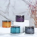 embossed glass candle jar with lid for aromatherapy