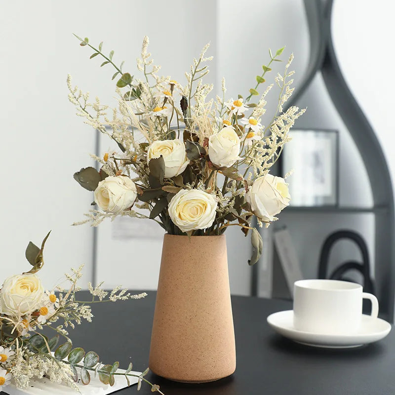Vintage artificial silk rose flowers for wedding decoration