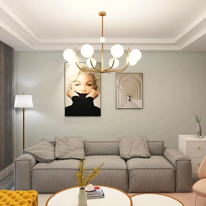 Modern LED pendant chandelier for indoor lighting - vue 3 sur 6
