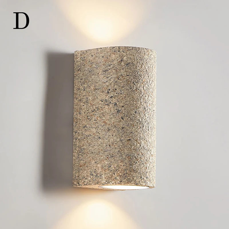 Japanese wabi-sabi retro cement LED wall light - vue 10 sur 11