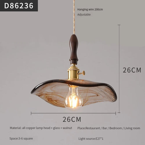 Modern brass and glass pendant light for interiors - vue 10 sur 30