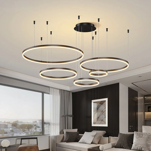 Modern brushed ring LED ceiling light