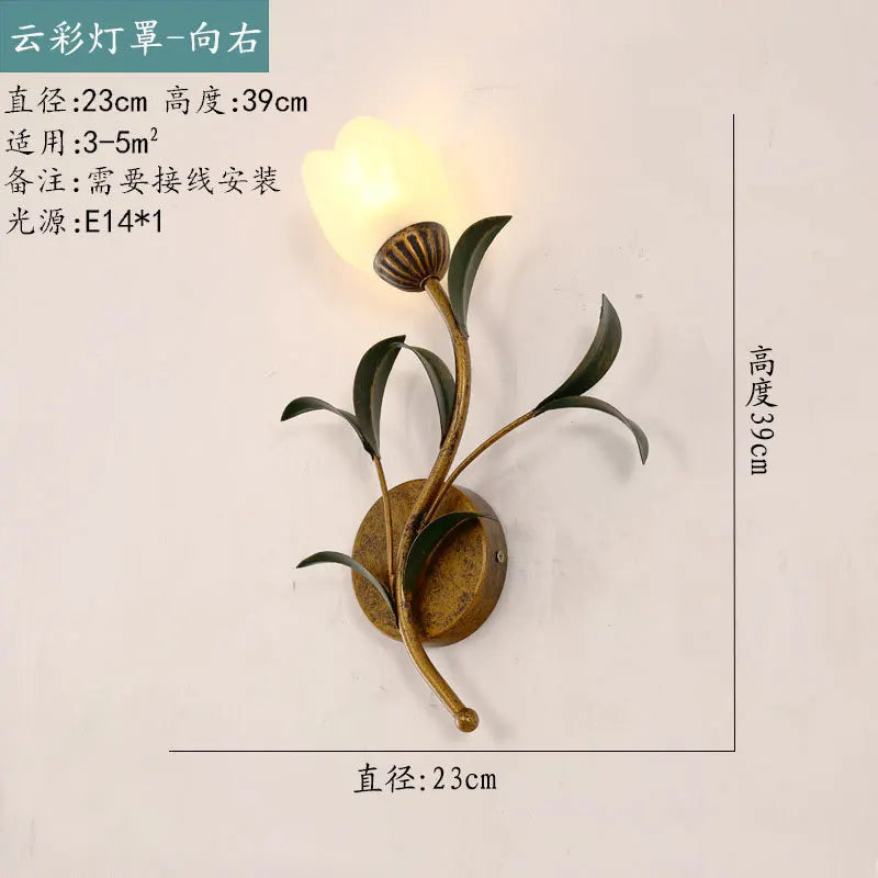 Antique iron wall light American retro style for hotel projects - vue 9 sur 12