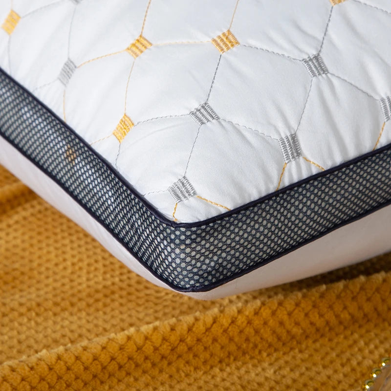 Full Sky Star Embroidered Fiber Pillow Core for Neck Protection, Quick Rebound, Not Easy to Deform, Not Collapse - vue 2 sur 7