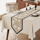 Vintage linen table runner with country floral patterns