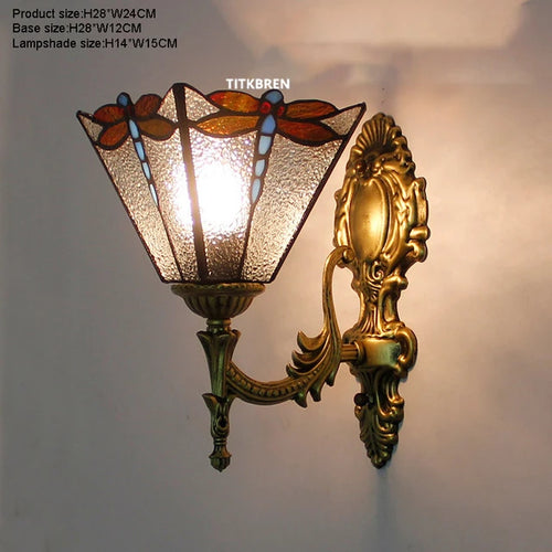 Turkish flower wall light with decorative baroque glass lampshade - vue 18 sur 17