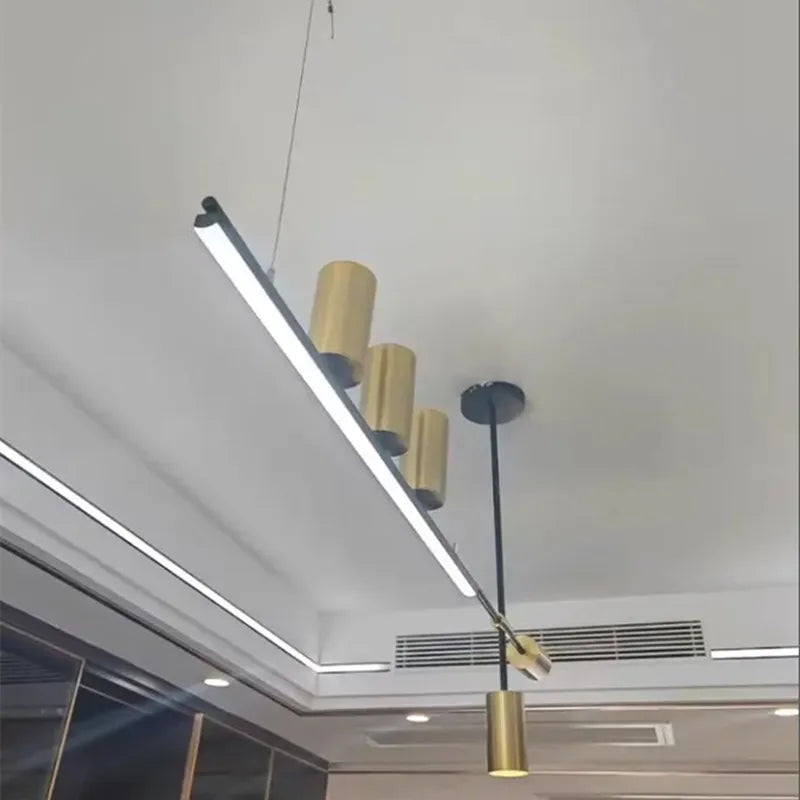 Long nordic style LED pendant light for kitchen or bar table