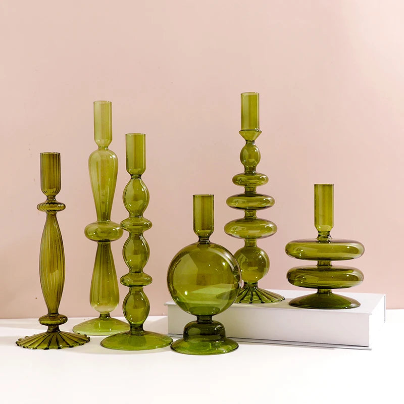 European glass candle holder for decoration and weddings