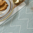 Waterproof polyester table runner with modern geometric pattern