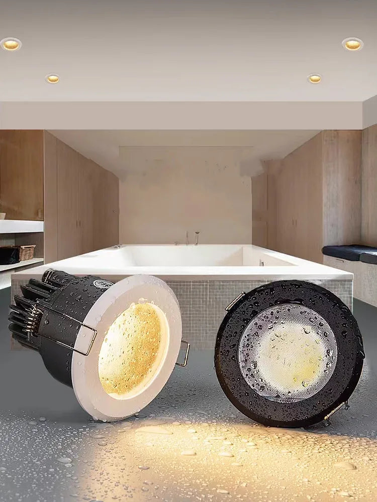 Round waterproof aluminium LED spotlight for indoor and outdoor use - vue 2 sur 6