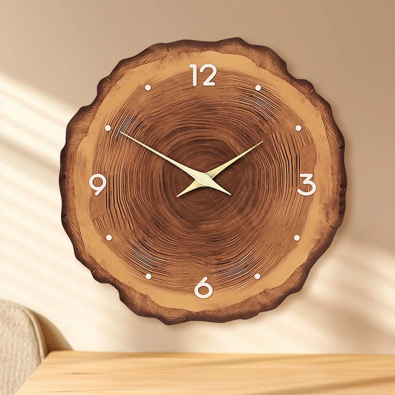 modern faux wood wall clock for home decor