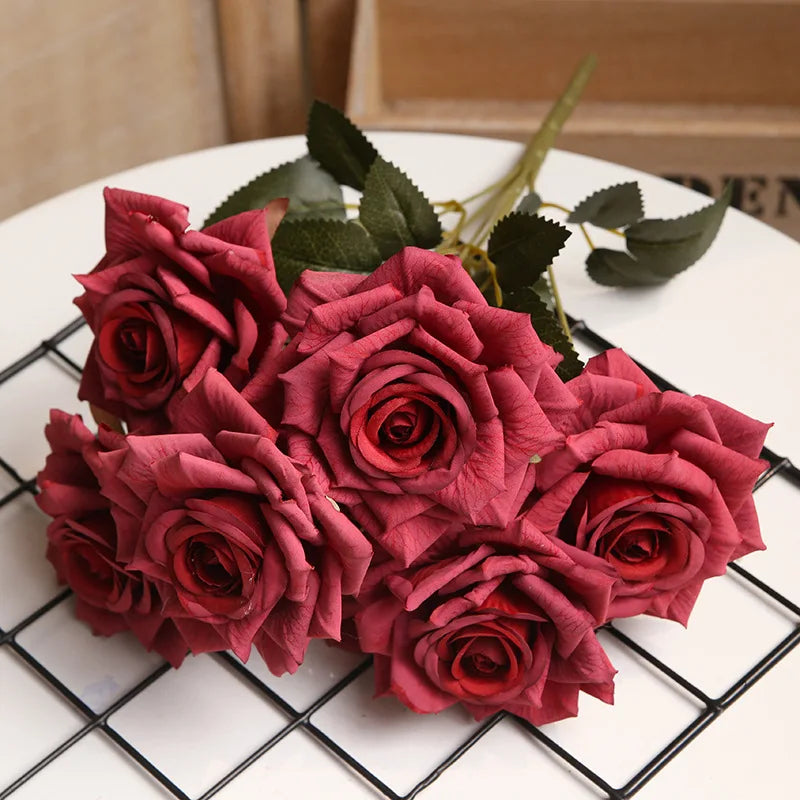 Artificial rose bouquet for indoor and outdoor decoration