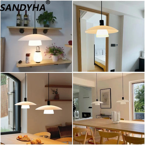 Danish design glass chandelier for modern lighting - vue 3 sur 8