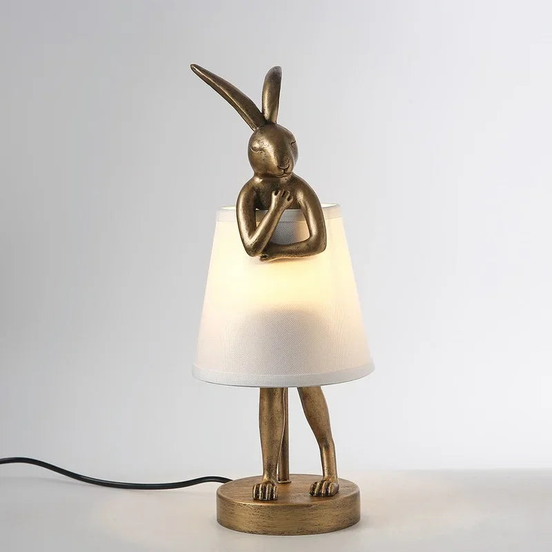 Nordic creative resin rabbit table lamps - vue 3 sur 7