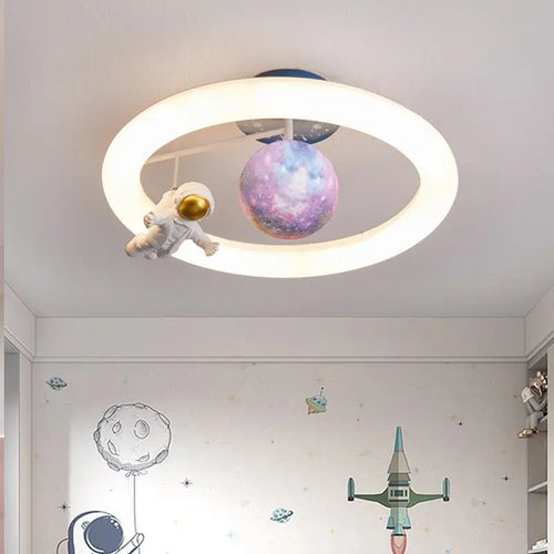 Creative space rabbit ceiling light for students - vue 5 sur 8