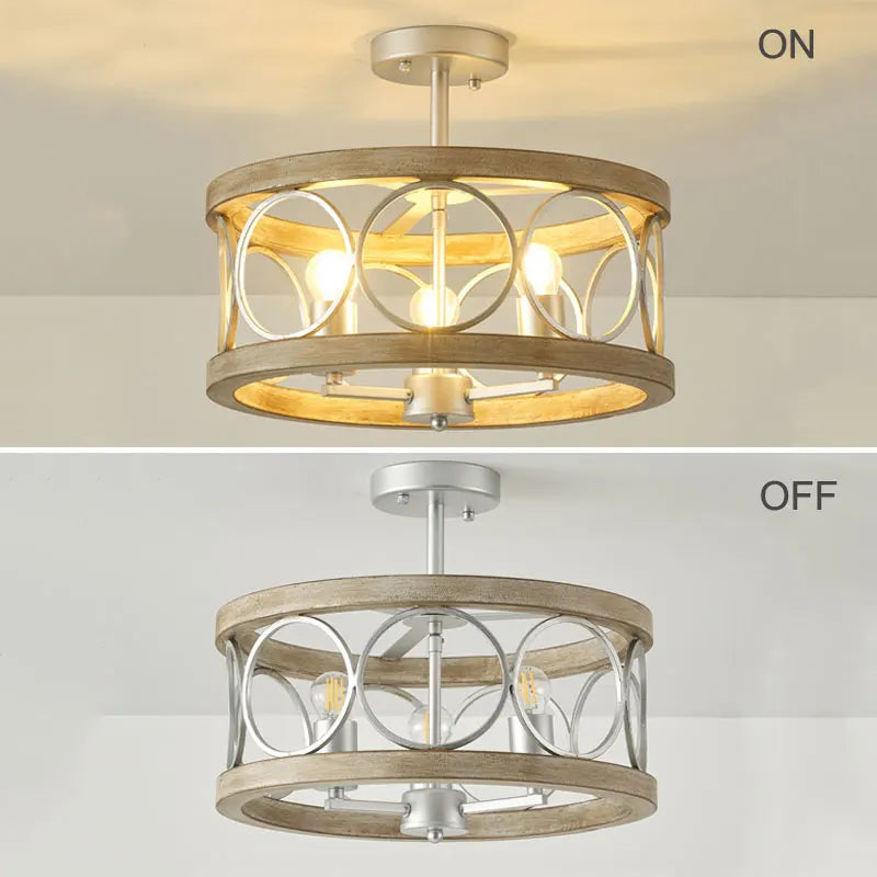 Retro American vintage ceiling light French farmhouse - vue 5 sur 7