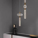 Adjustable nordic clear glass light tube pendant