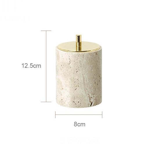 elegant travertine bathroom accessory set - vue 21 sur 30