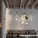 Gold ring LED pendant light