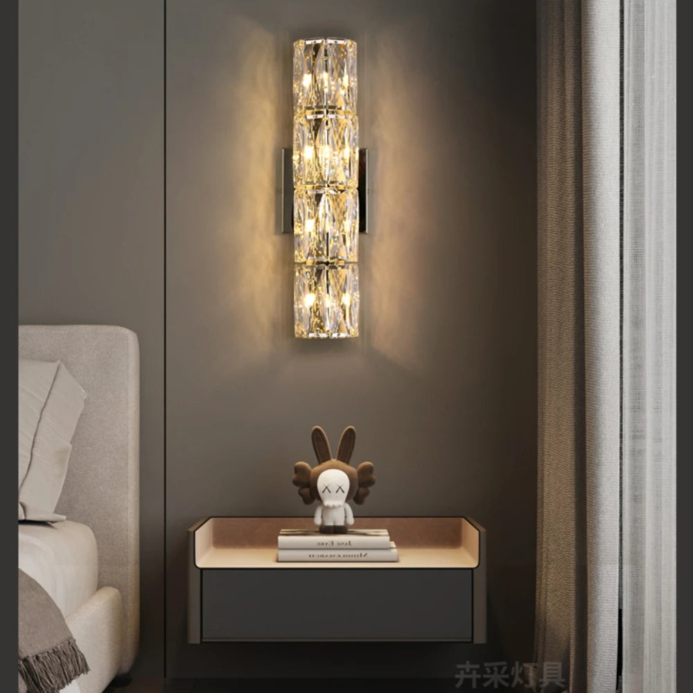 Modern crystal wall light for elegant interior decor