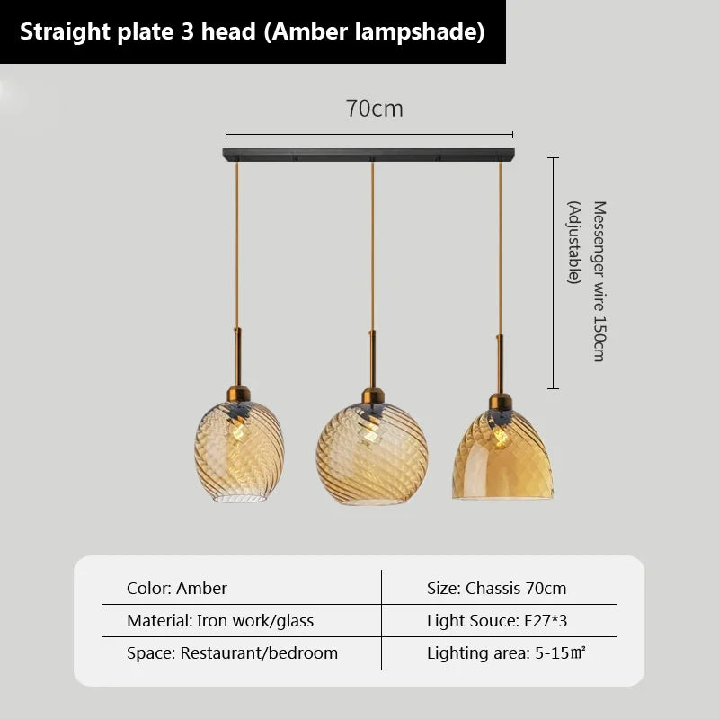 Modern glass pendant light for decorative indoor lighting