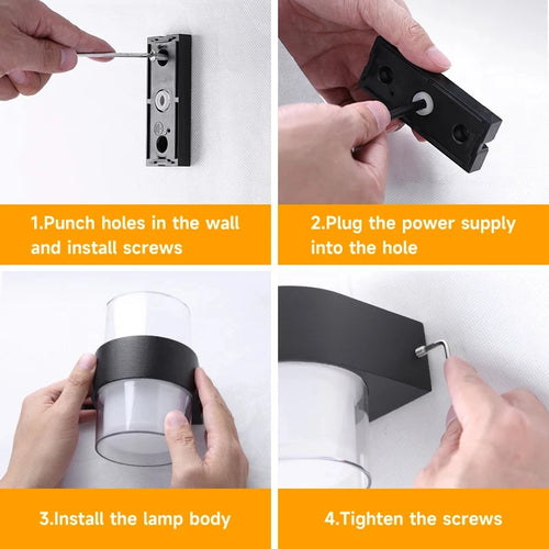 Waterproof LED outdoor wall light for garden and exterior - vue 7 sur 8