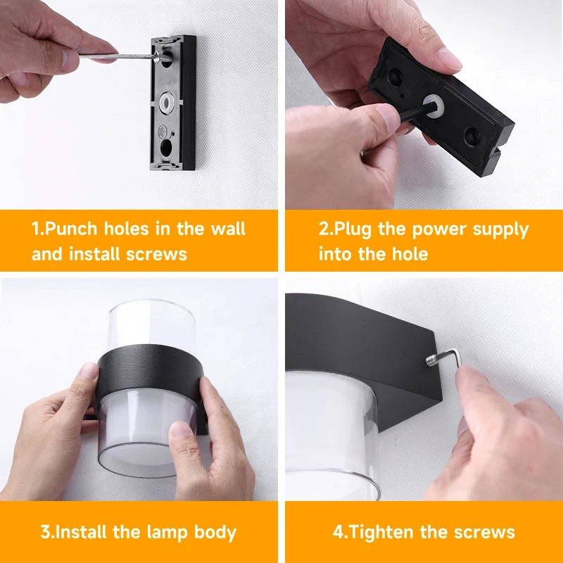 Waterproof LED outdoor wall light for garden and exterior - vue 6 sur 8