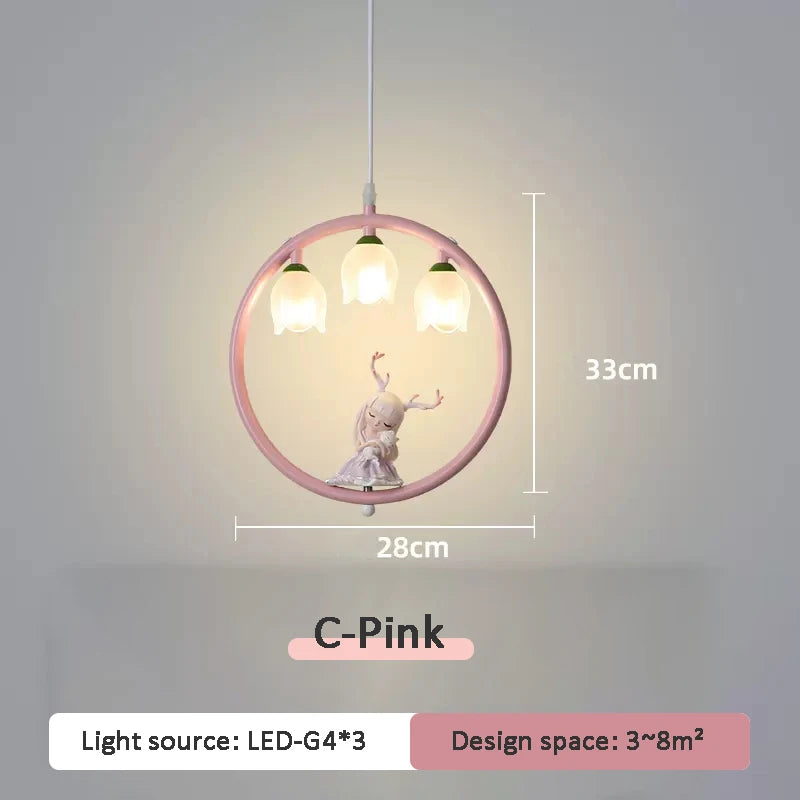 Cute pendant light for modern little girl's bedroom - vue 9 sur 12