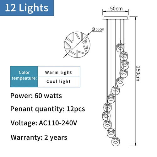 Modern crystal pendant light for decorative indoor lighting - vue 21 sur 20