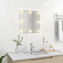 decorative square glass wall mirror with LED lighting