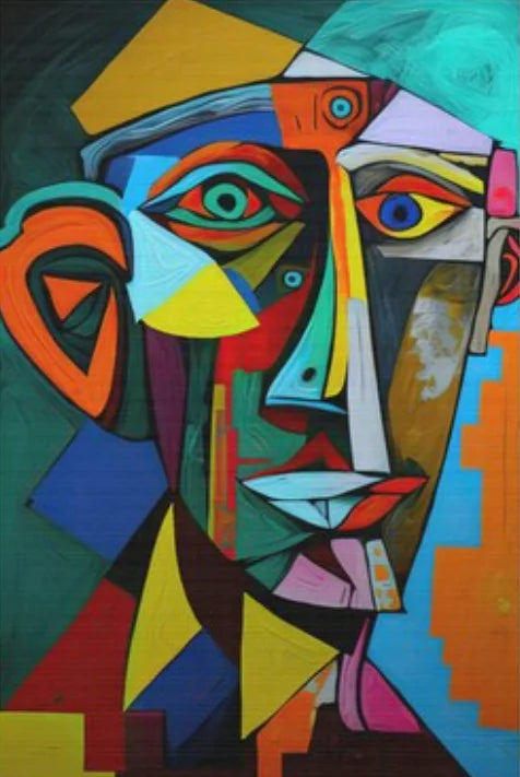 Abstract cubist painting Picasso style for wall decoration
