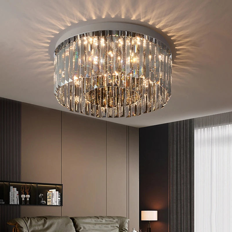 High-end designer crystal ceiling light for elegant interiors - vue 6 sur 9