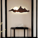 Creative zen retro solid wood wall light