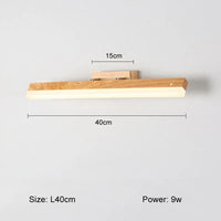 Nordic solid wood LED wall light for reading