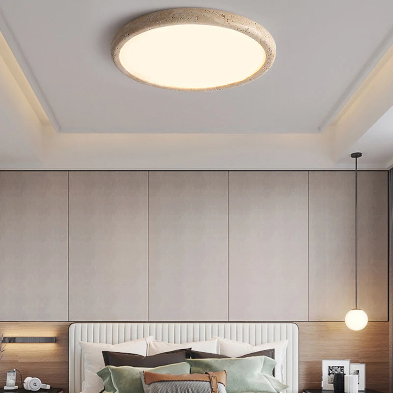 Minimalist natural stone LED ceiling light