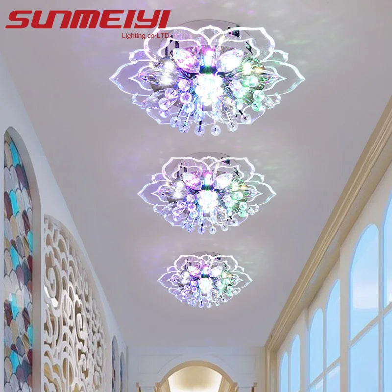 Luxury crystal LED ceiling light for balcony decoration
