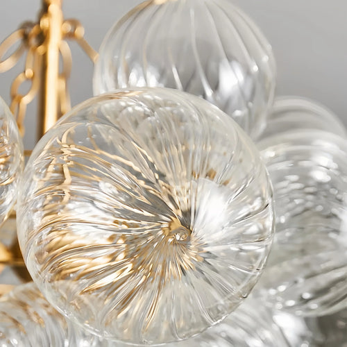 Modern glass bubble pendant chandelier for elegant interiors - vue 6 sur 12