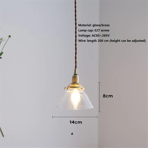 Retro glass and brass pendant light for interior decoration - vue 3 sur 10