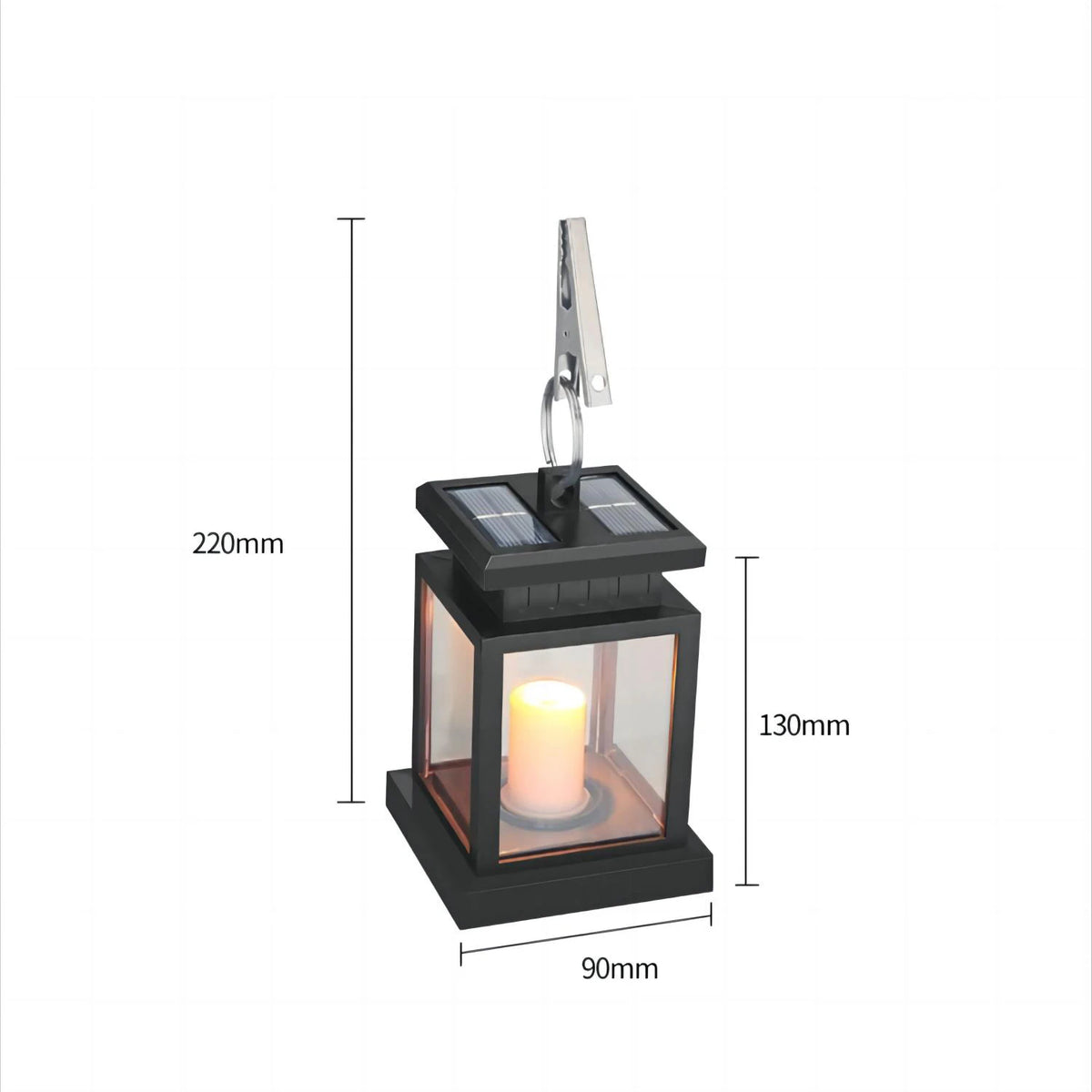Solar LED candle lantern garden light waterproof Christmas - vue 6 sur 7